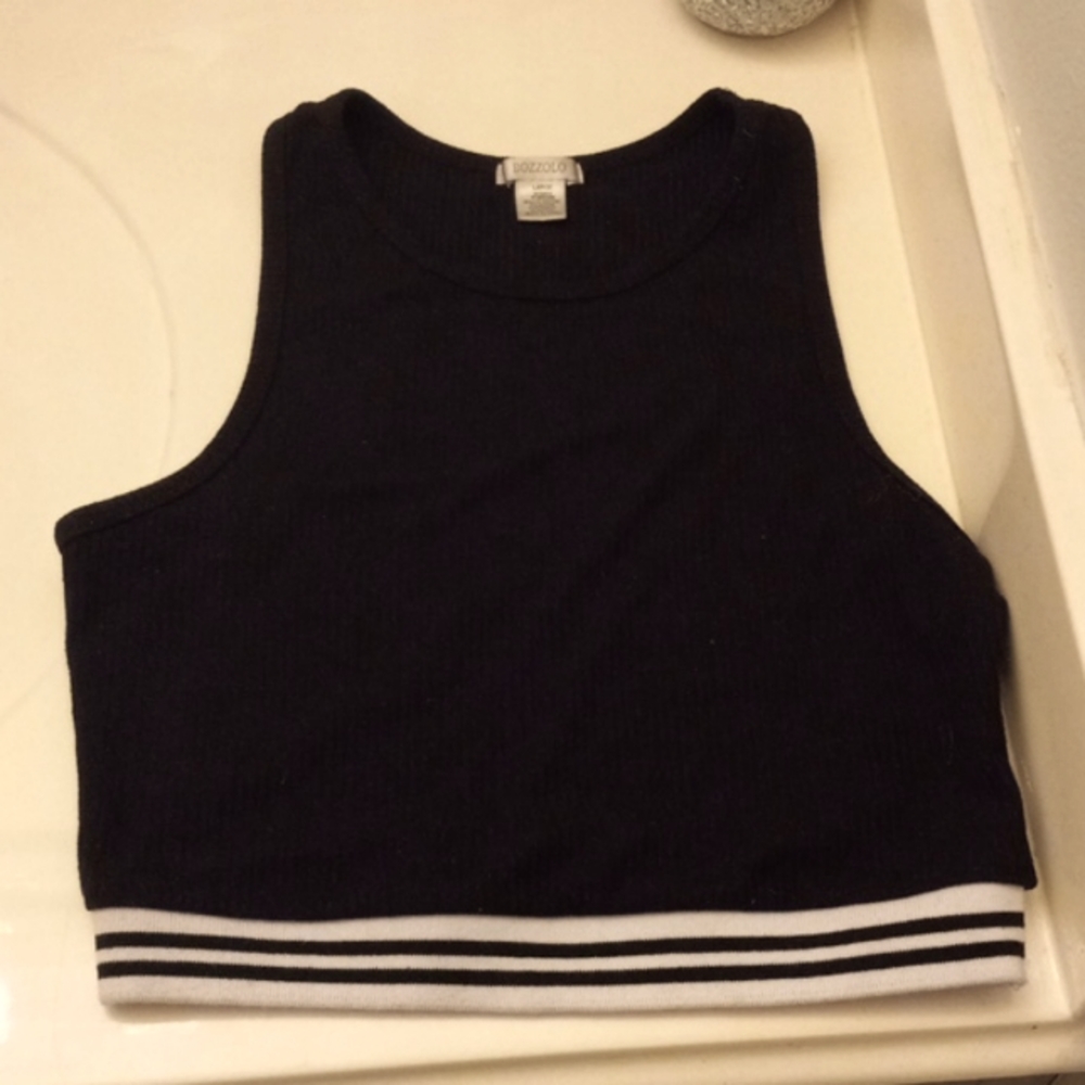 Black top with white and black bottom